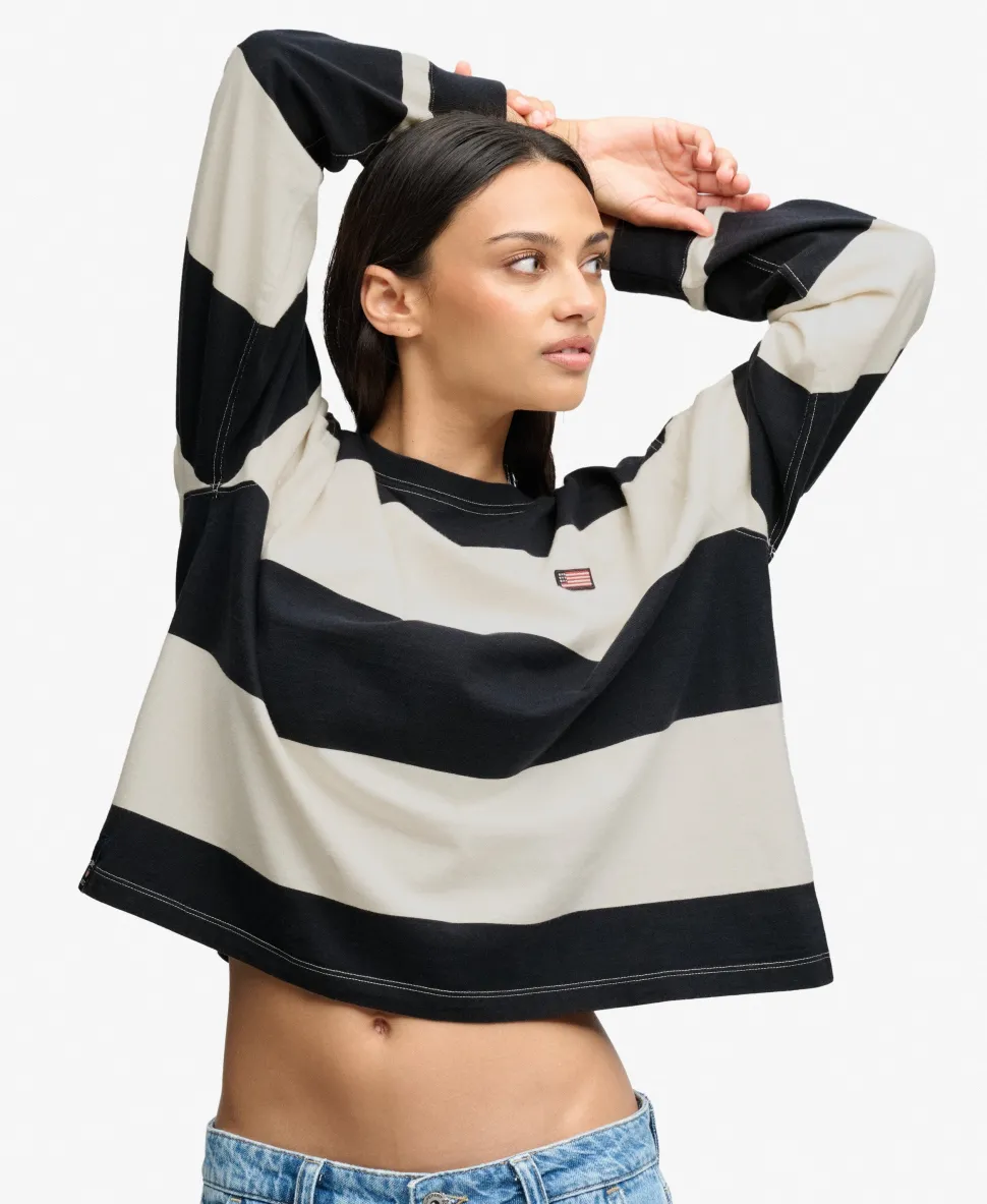Athletic Essentials Stripe Slouchy Sweatshirt