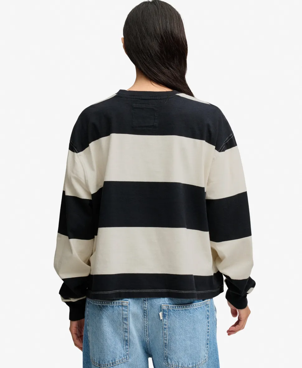 Athletic Essentials Stripe Slouchy Sweatshirt