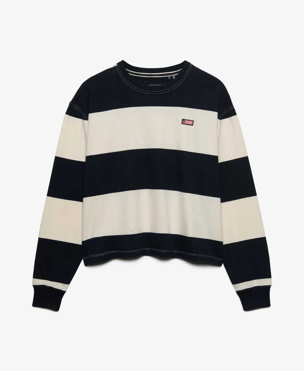 Athletic Essentials Stripe Slouchy Sweatshirt