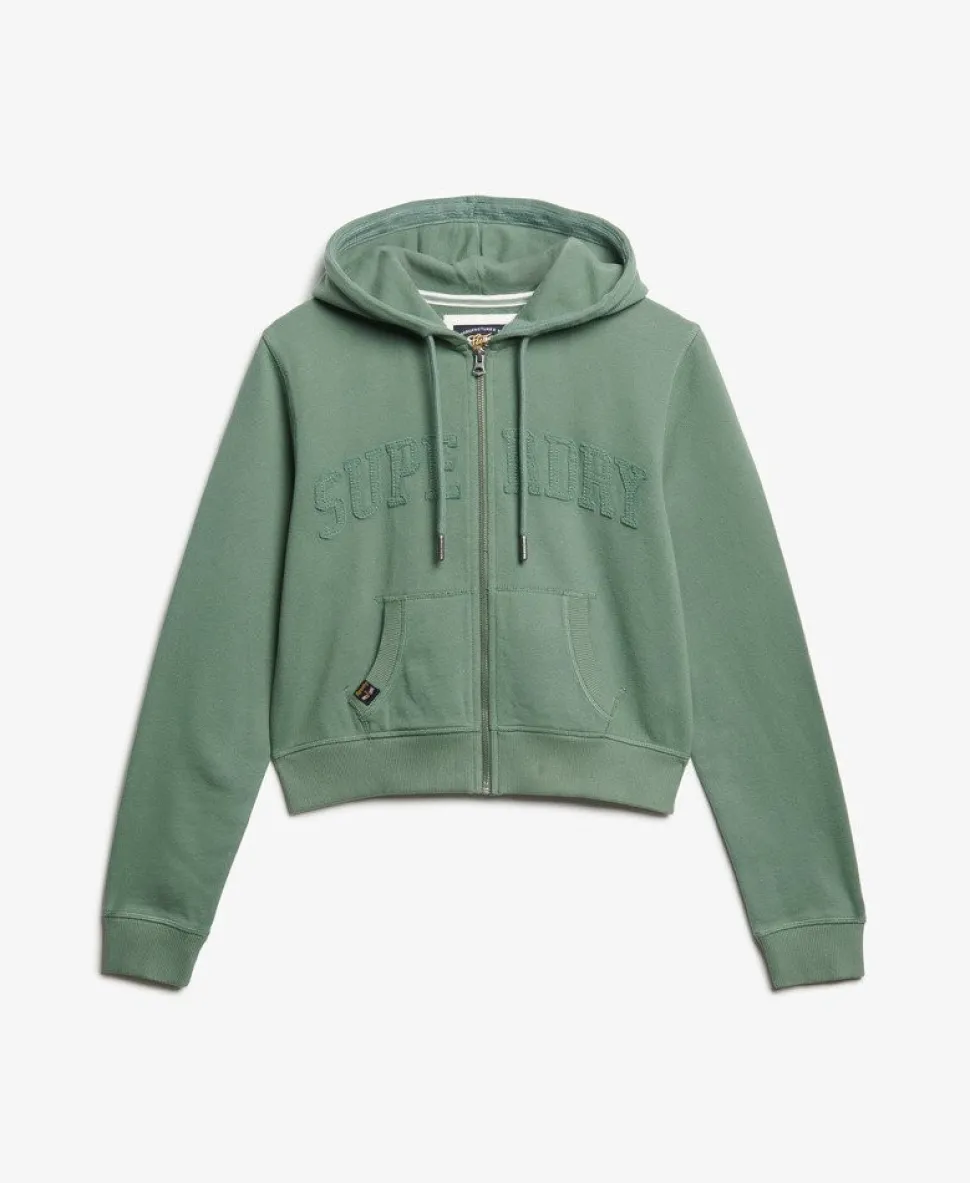 Athletic Essentials Tonal Cropped Zip Hoodie