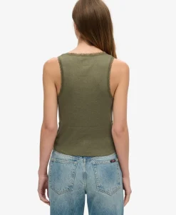 Athletic Essentials Vintage Lace Trim Vest Top