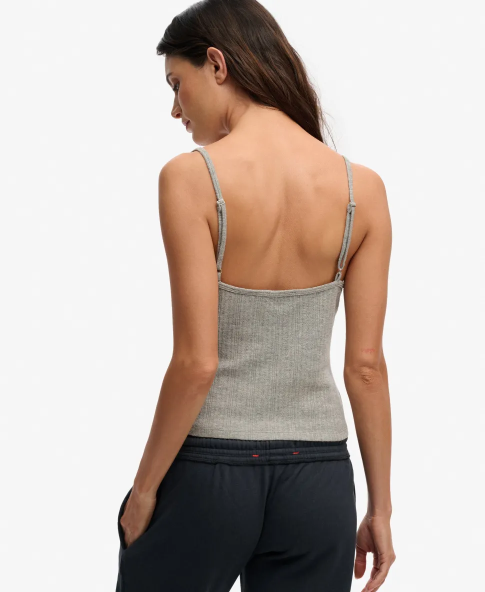 Athletic Essentials V Neck Pointelle Cami Top