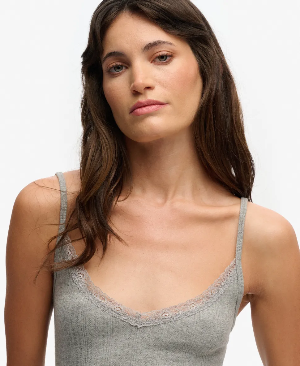 Athletic Essentials V Neck Pointelle Cami Top