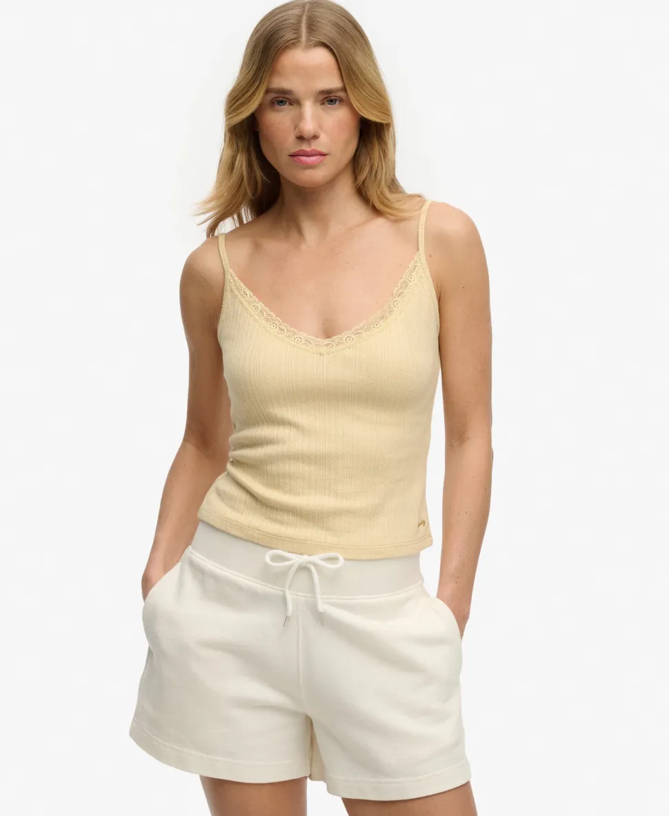 Athletic Essentials V Neck Pointelle Cami Top