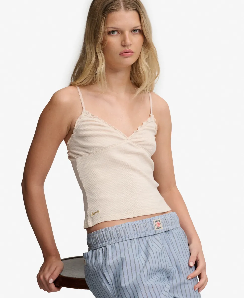 Athletic Essentials V-Neck Waffle Cami Top