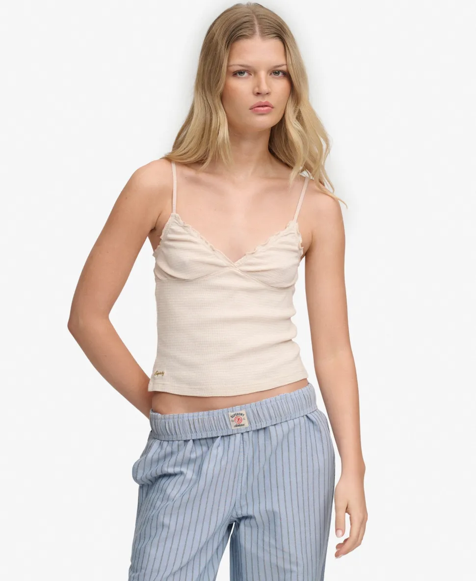 Athletic Essentials V-Neck Waffle Cami Top