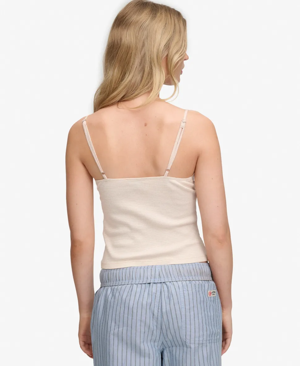 Athletic Essentials V-Neck Waffle Cami Top