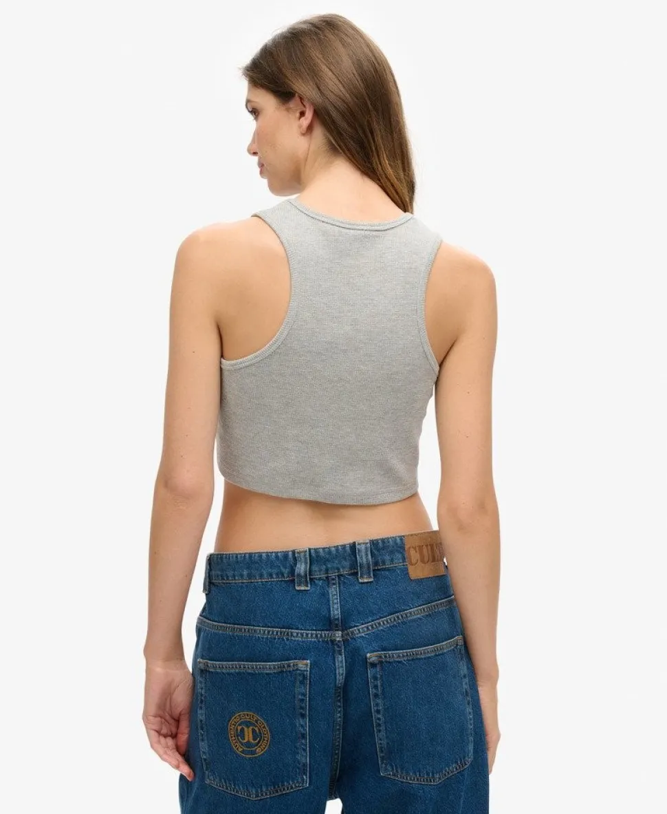 Athletic Essentials Waffle Cropped Tank Top