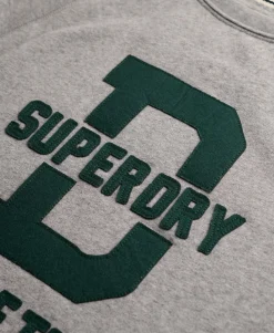 Athletic Felt Applique Crew Neck Sweatshirt