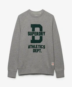 Athletic Felt Applique Crew Neck Sweatshirt