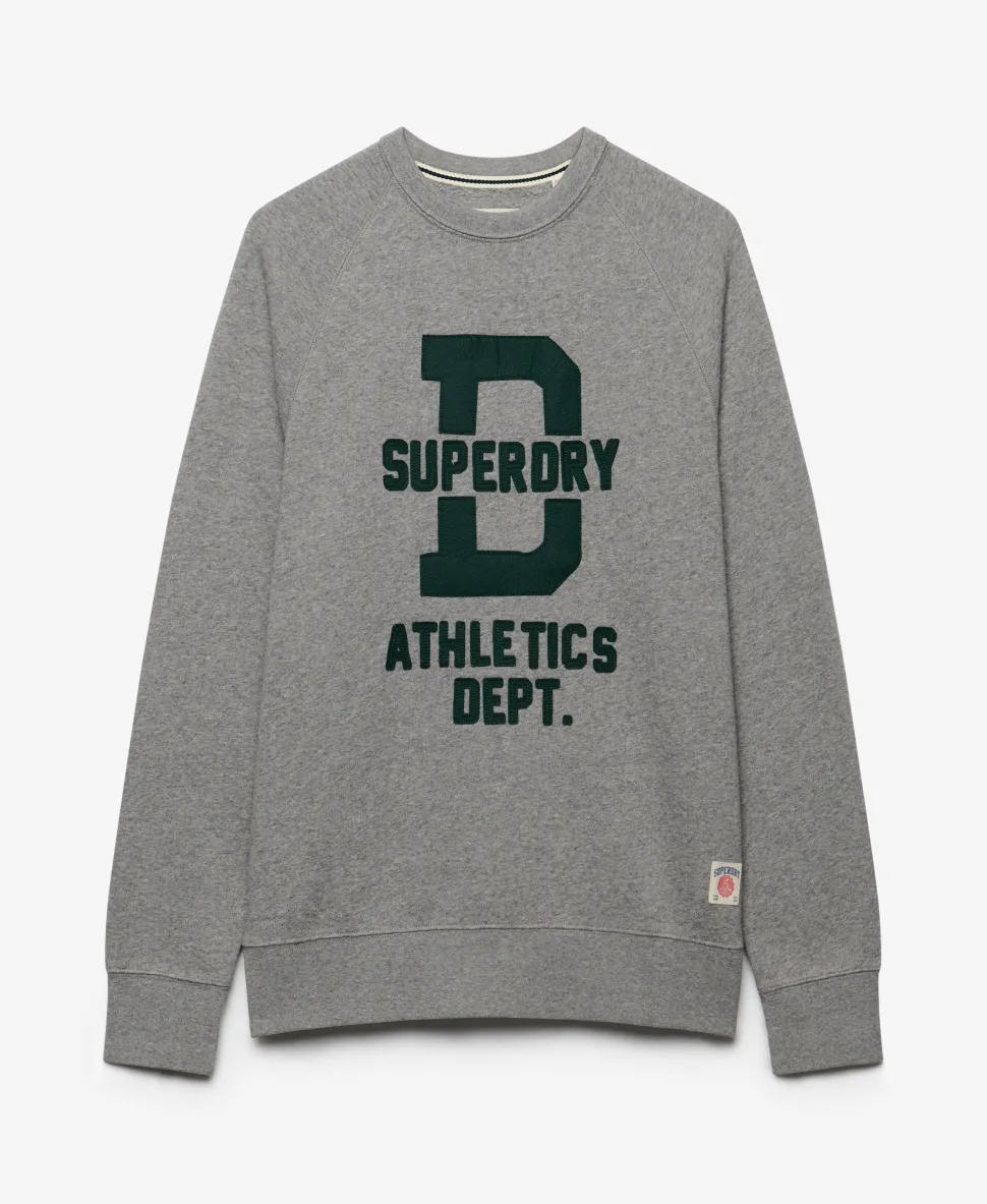 Athletic Felt Applique Crew Neck Sweatshirt