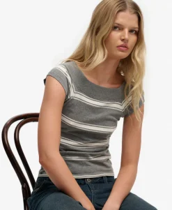 Athletic Off Shoulder Pattern Top