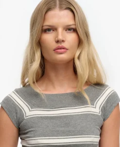 Athletic Off Shoulder Pattern Top
