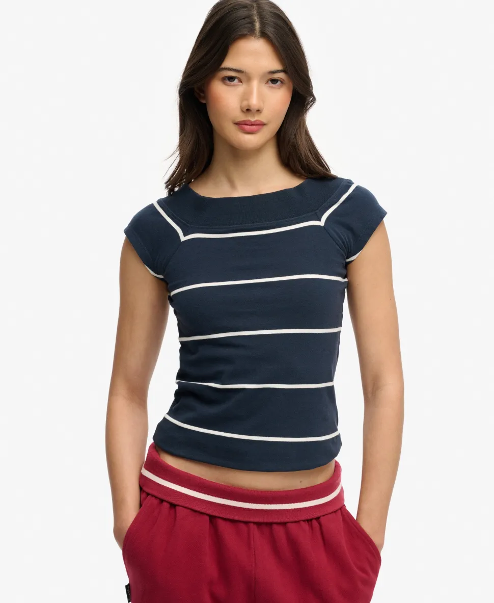 Athletic Off Shoulder Pattern Top