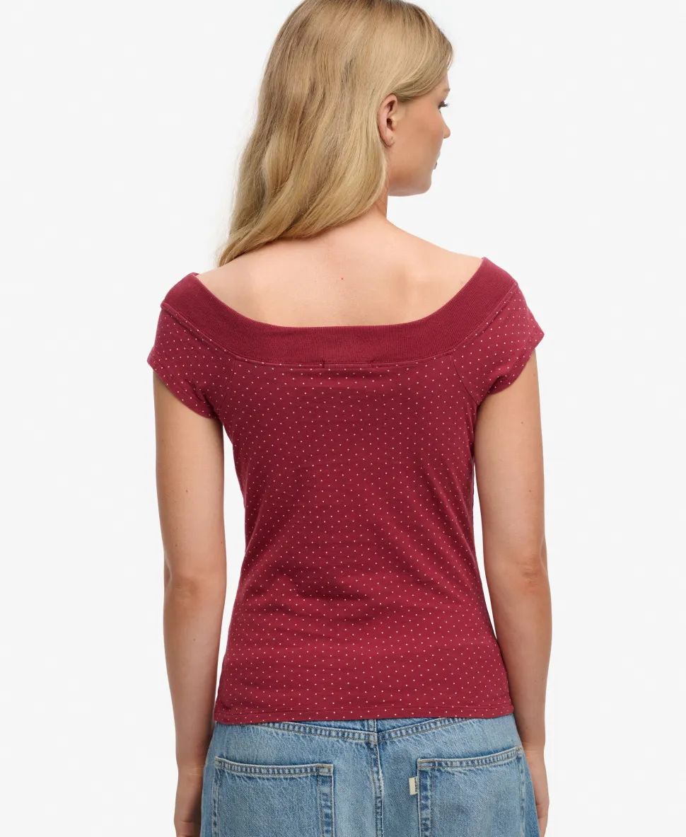 Athletic Off Shoulder Pattern Top