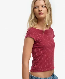 Athletic Off Shoulder Pattern Top