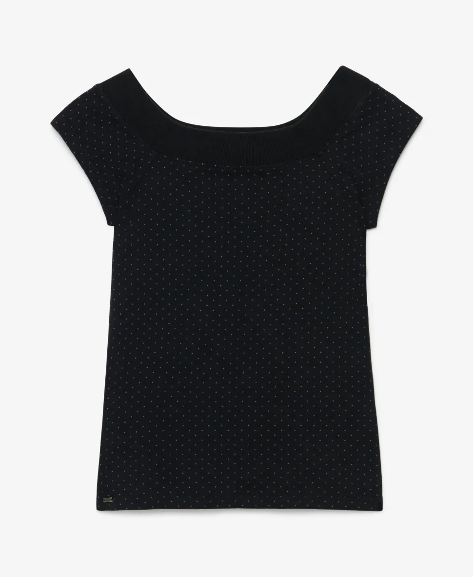 Athletic Off Shoulder Pattern Top