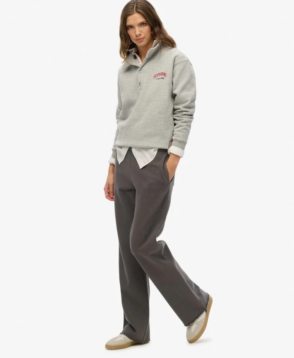 Athletic Tonal Embroidered Wide Leg Joggers