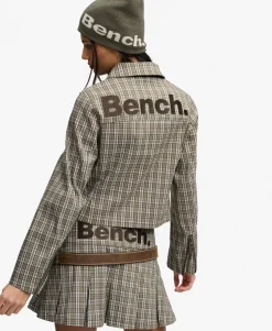 Bench Double Zip Collared Check Jacket