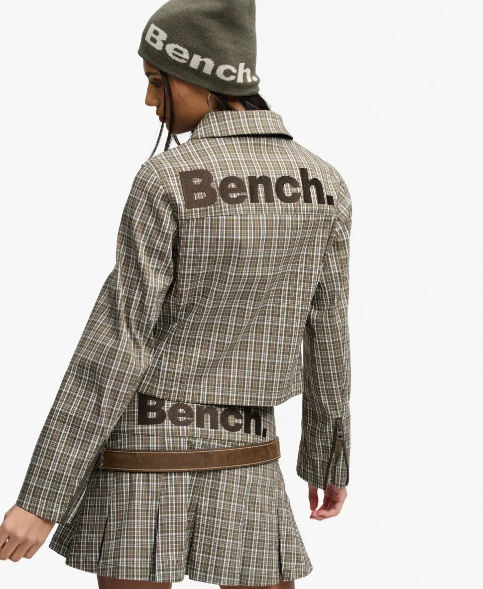 Bench Double Zip Collared Check Jacket