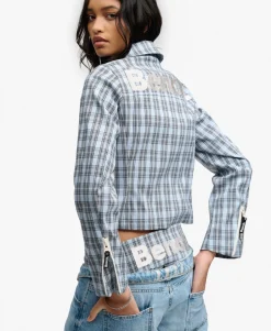 Bench Double Zip Collared Check Jacket