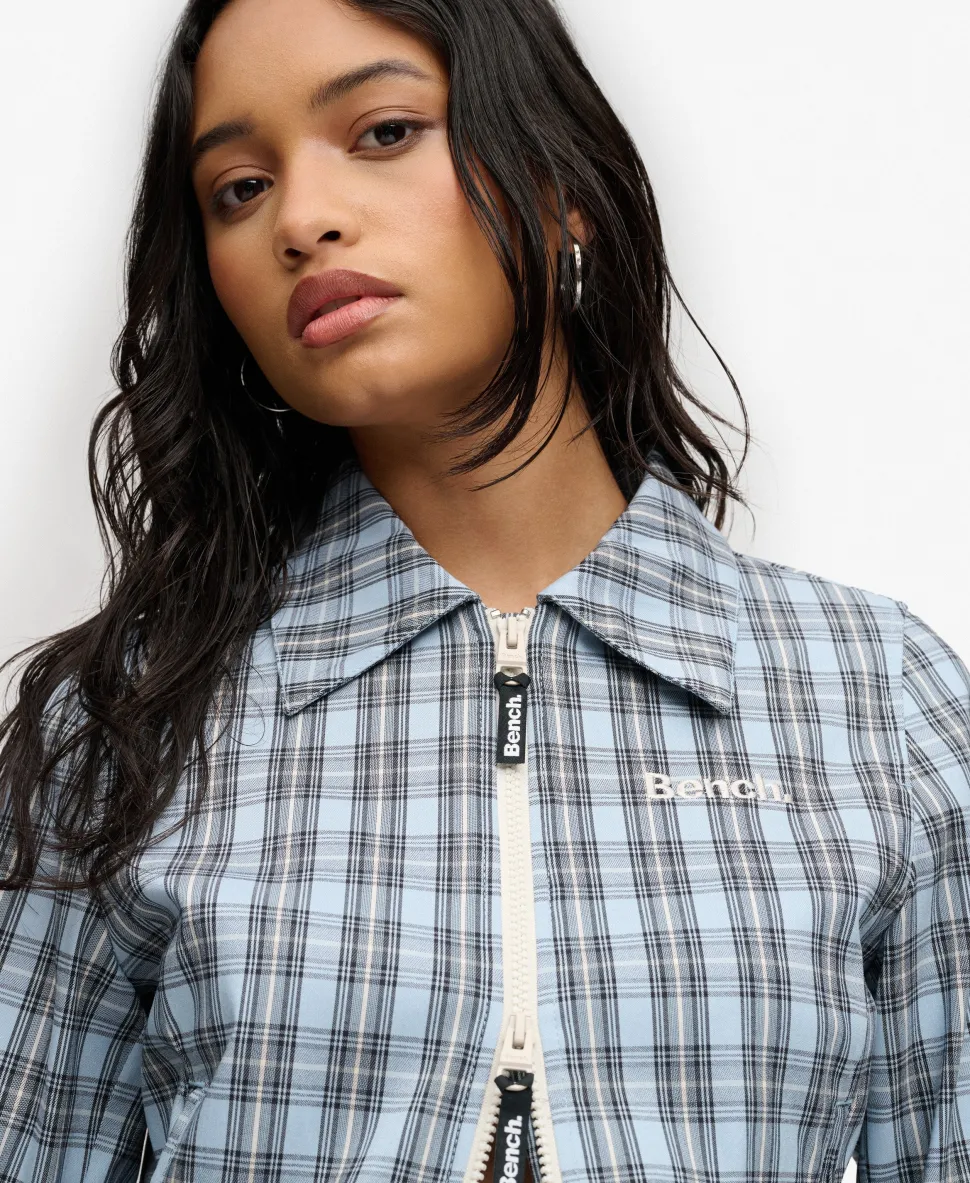 Bench Double Zip Collared Check Jacket
