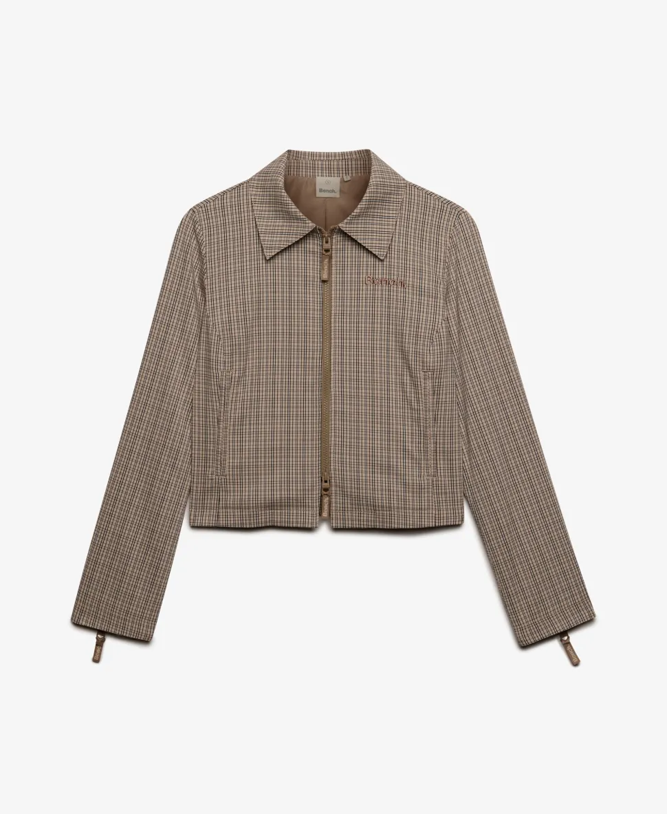Bench Double Zip Collared Check Jacket