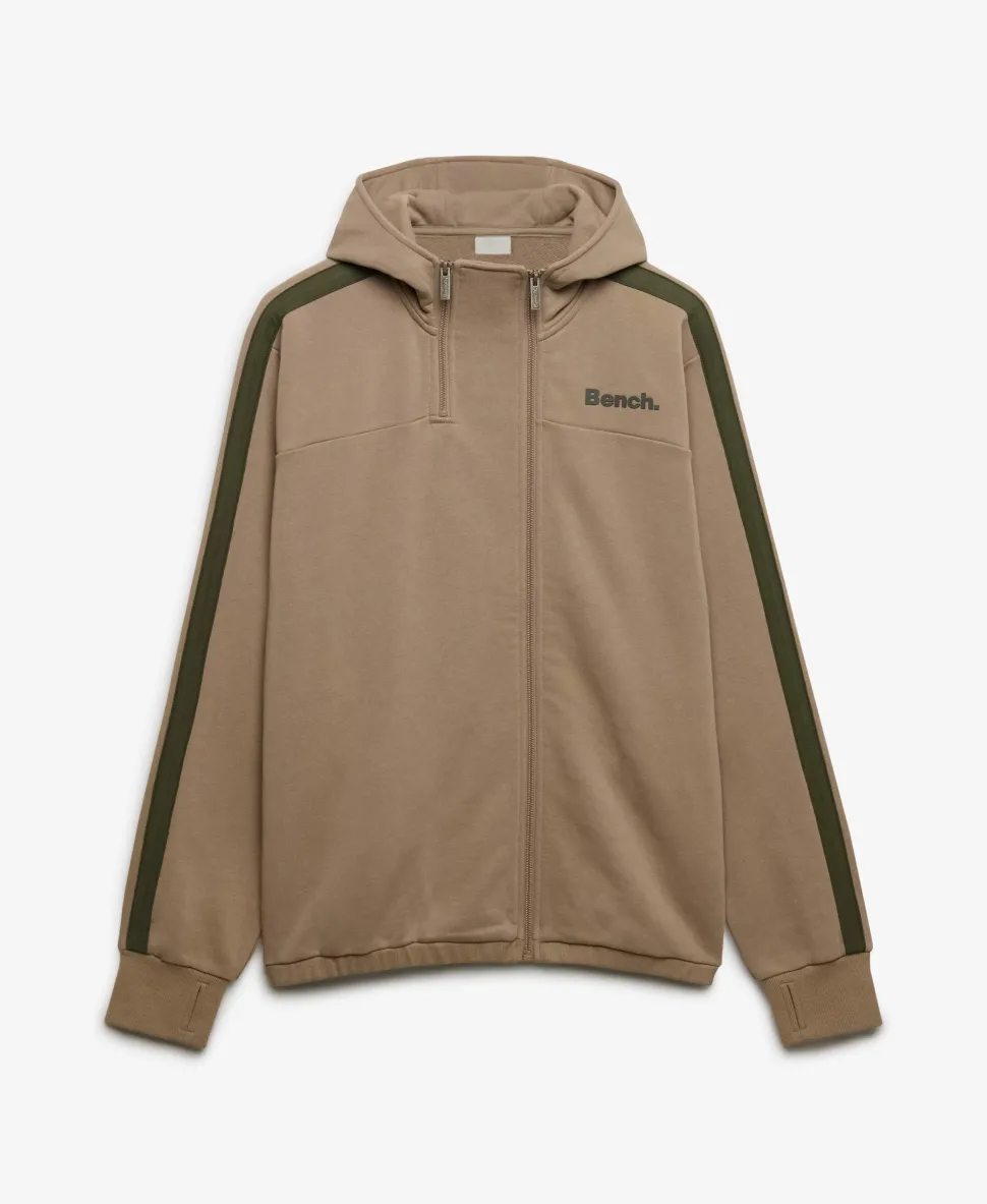 Bench Double Zip Hooded Stripe Sweatshirt