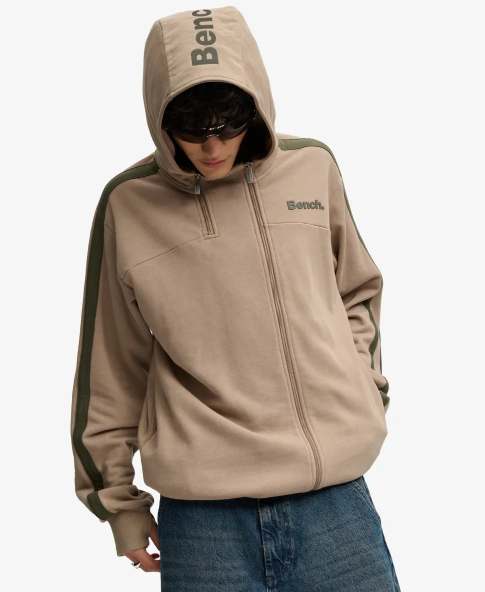 Bench Double Zip Hooded Stripe Sweatshirt