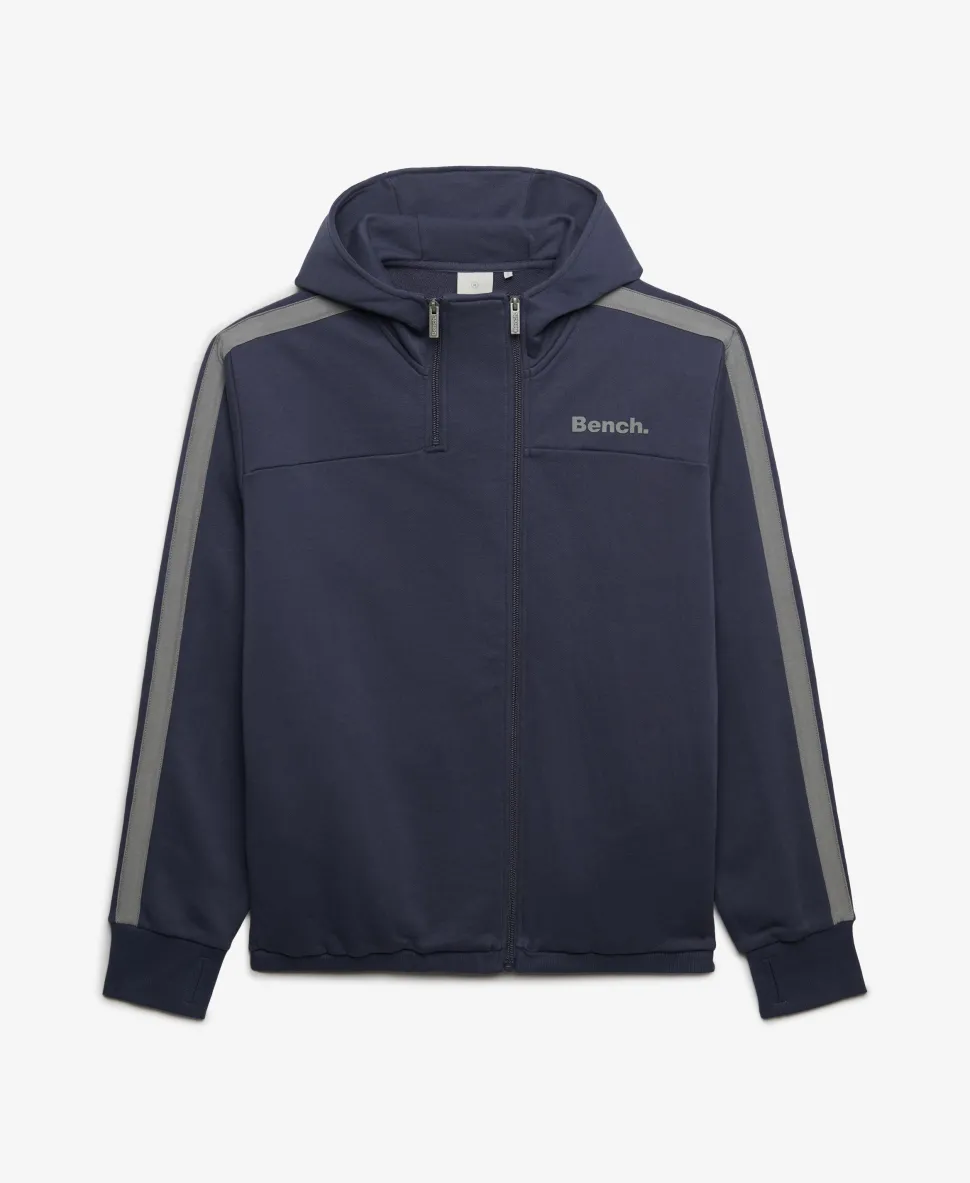 Bench Double Zip Hooded Stripe Sweatshirt