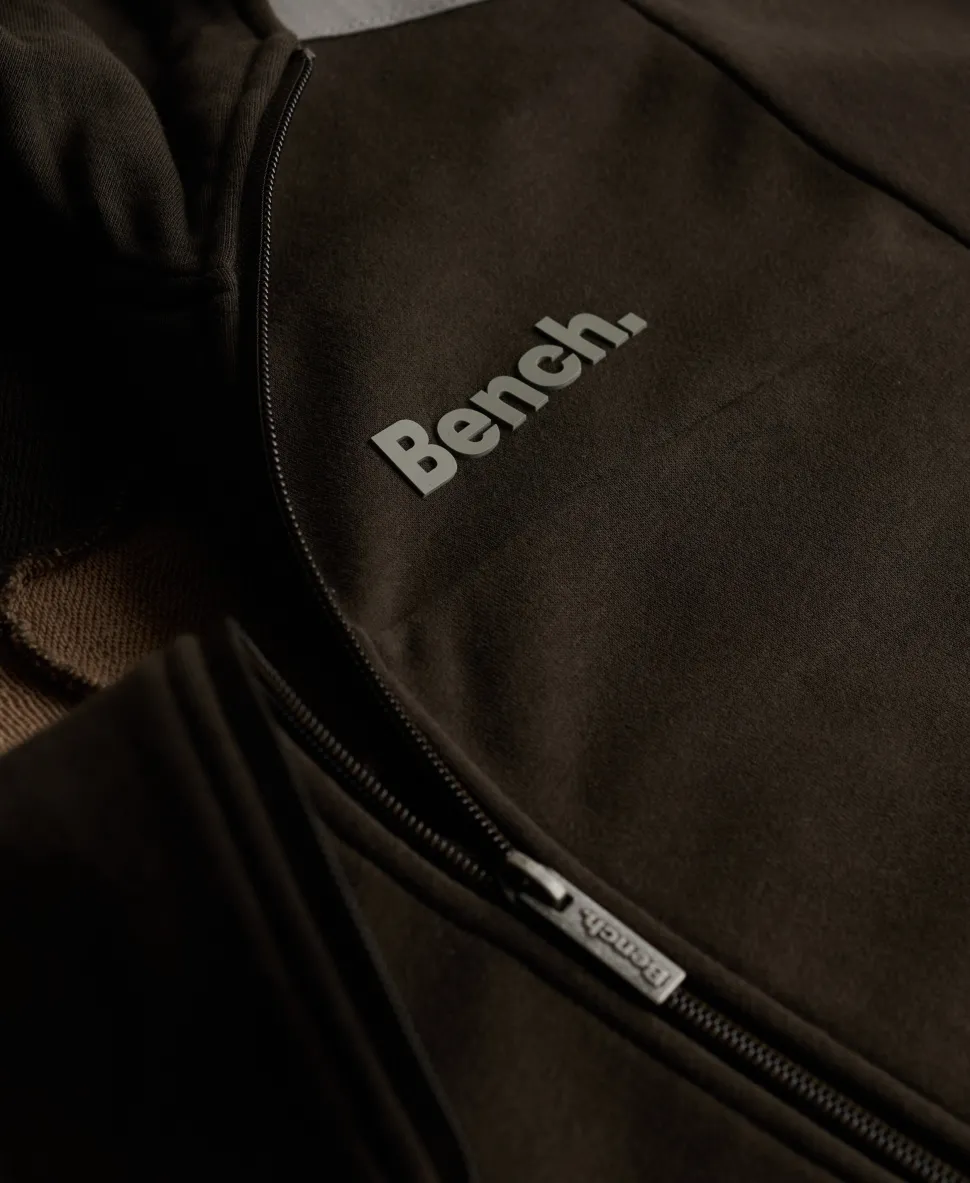 Bench Double Zip Hooded Stripe Sweatshirt