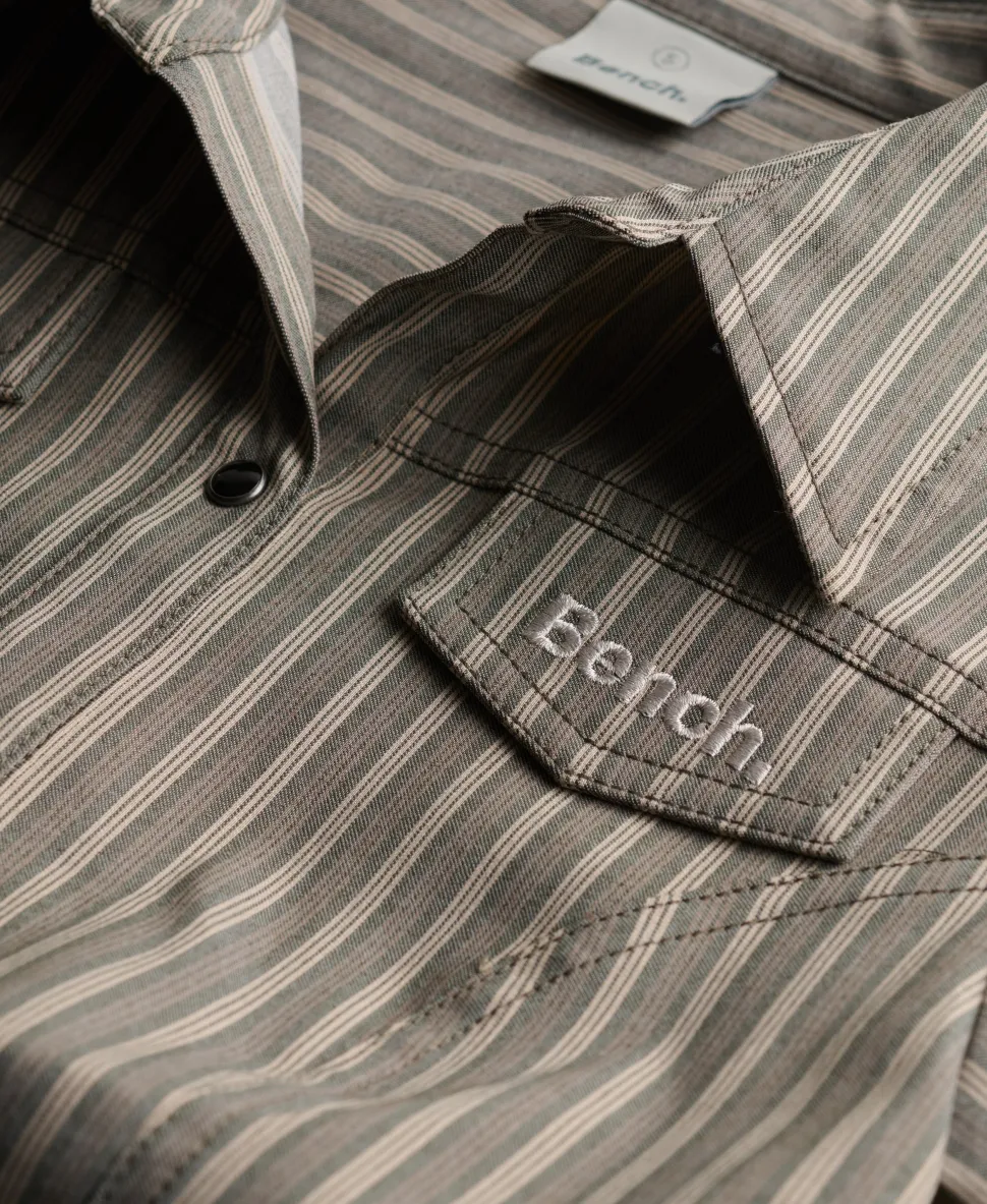 Bench Fitted Stripe Short Sleeve Shirt