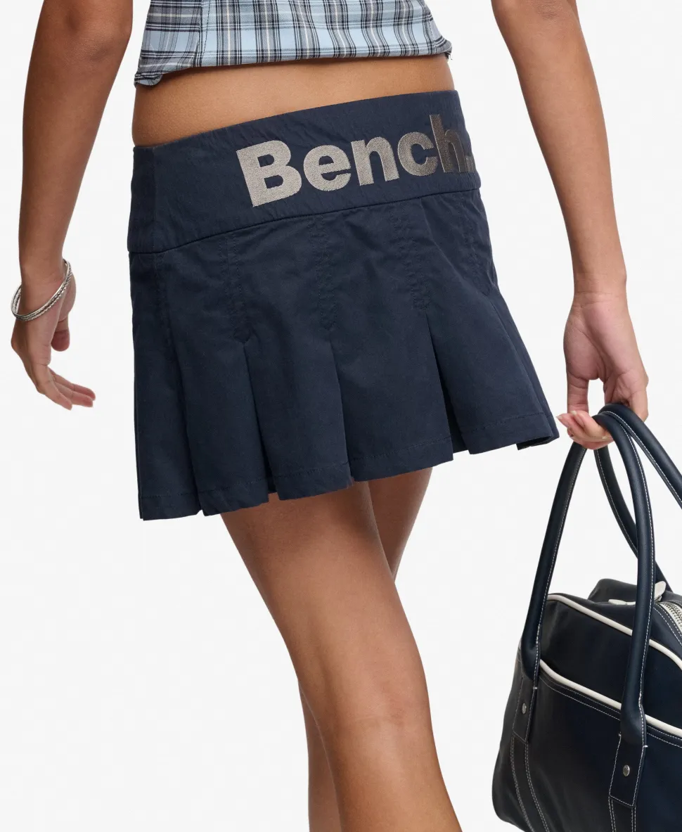 Bench Logo Pleated Peached Mini Skirt