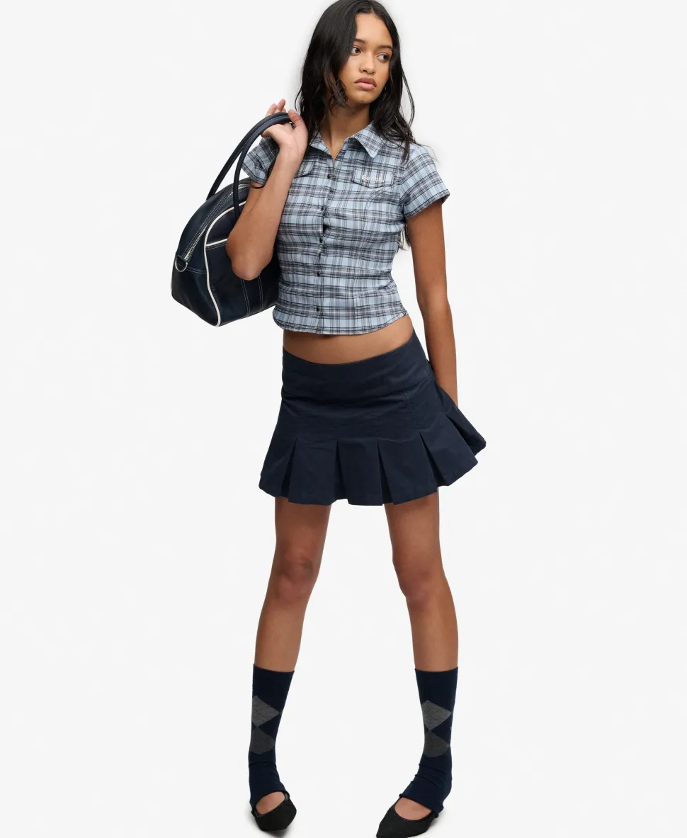 Bench Logo Pleated Peached Mini Skirt