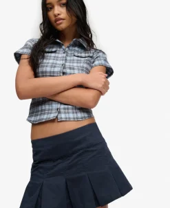 Bench Logo Pleated Peached Mini Skirt