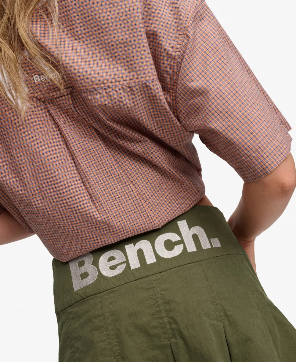 Bench Logo Pleated Peached Mini Skirt