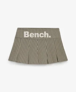 Bench Logo Pleated Stripe Mini Skirt