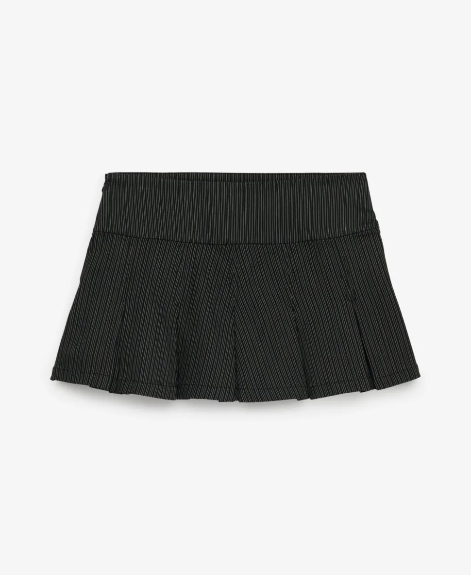 Bench Logo Pleated Stripe Mini Skirt