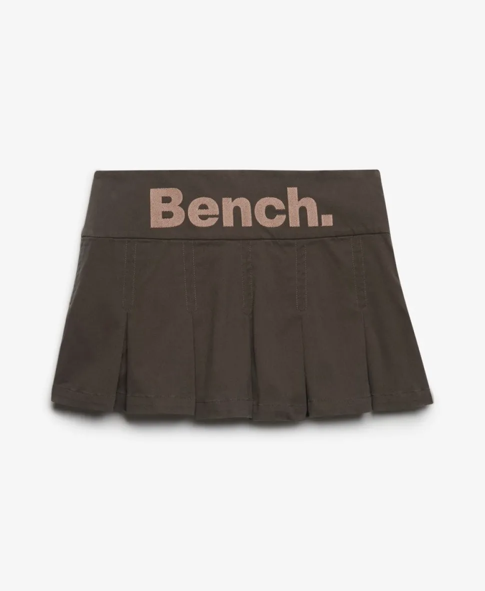 Bench Logo Pleated Twill Mini Skirt