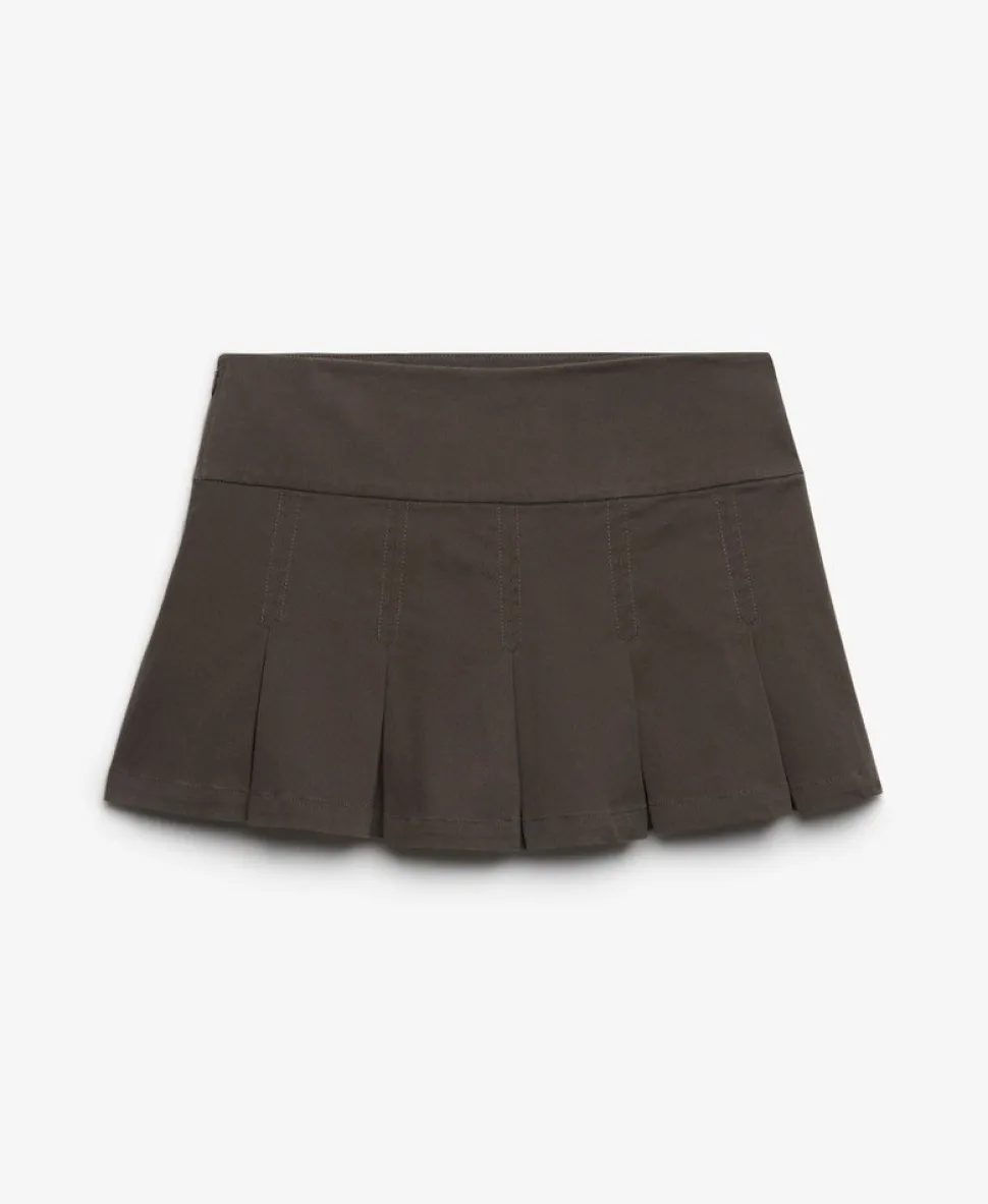 Bench Logo Pleated Twill Mini Skirt
