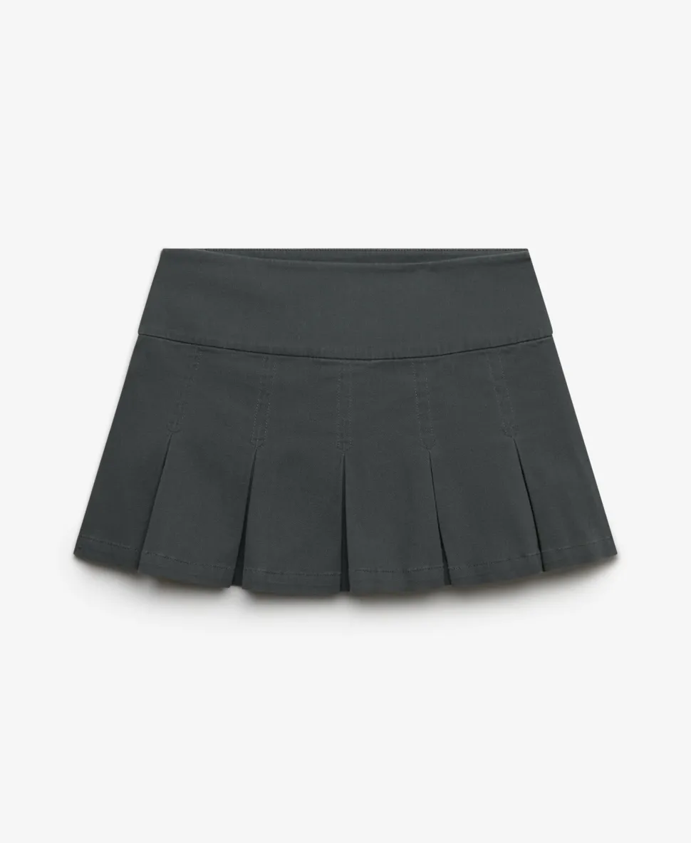 Bench Logo Pleated Twill Mini Skirt