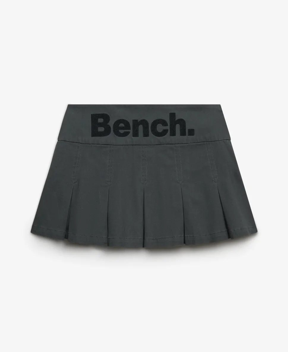 Bench Logo Pleated Twill Mini Skirt