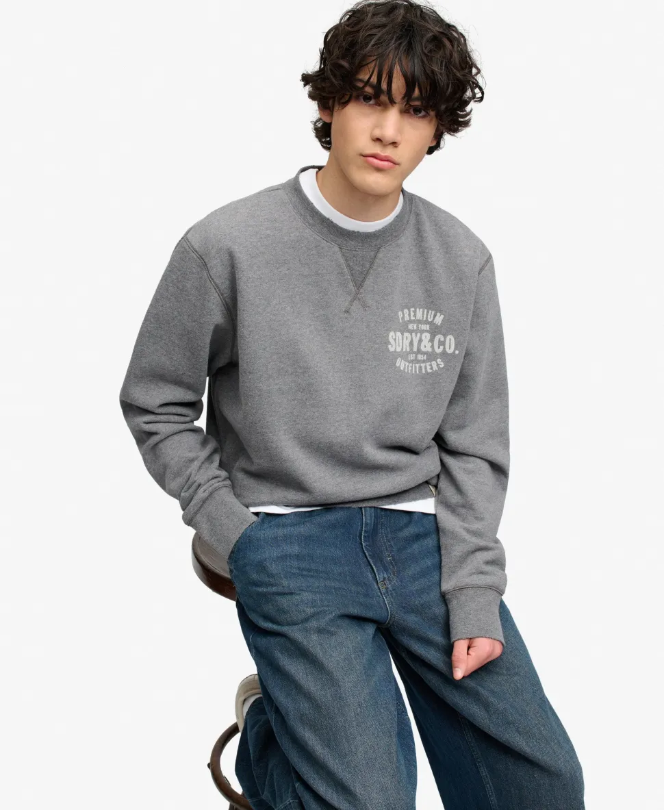 Block Text Crew Neck Sweatshirt