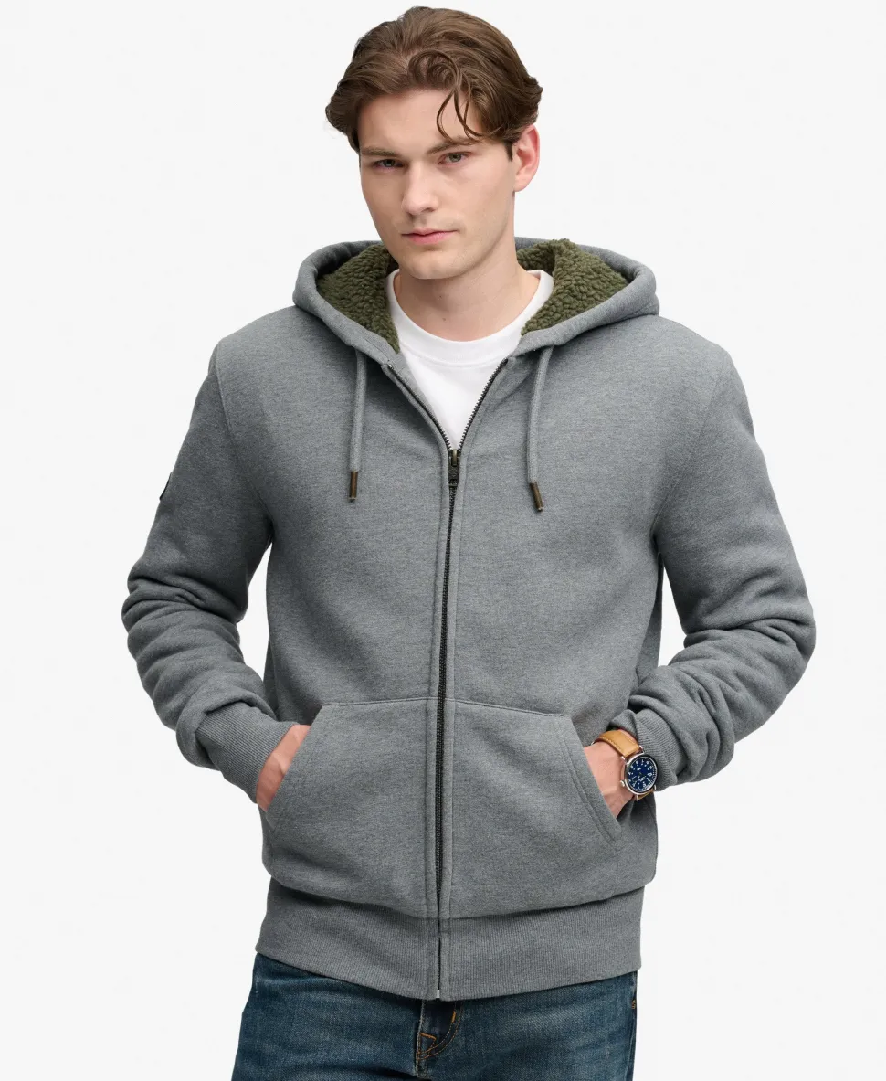 Borg Lined Zip Hoodie