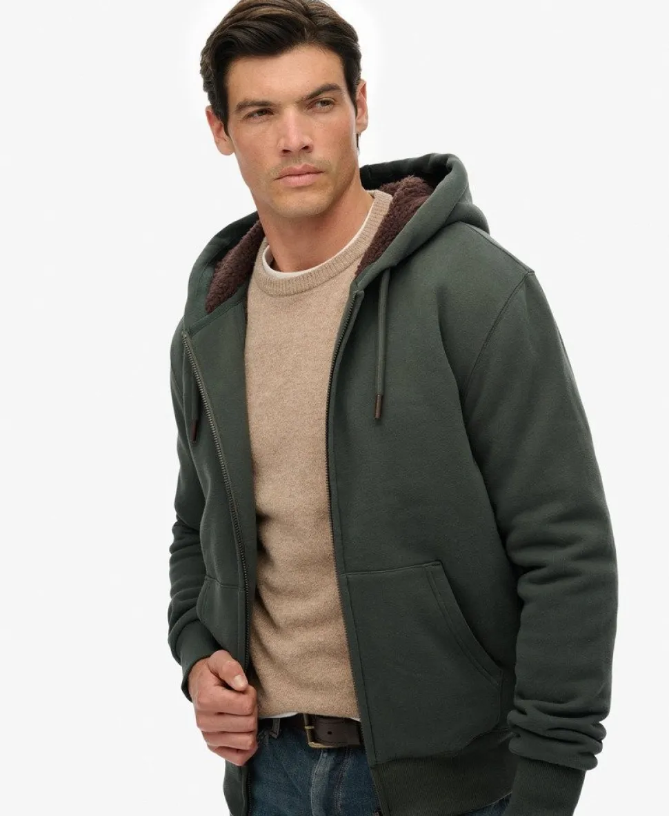 Borg Lined Zip Hoodie