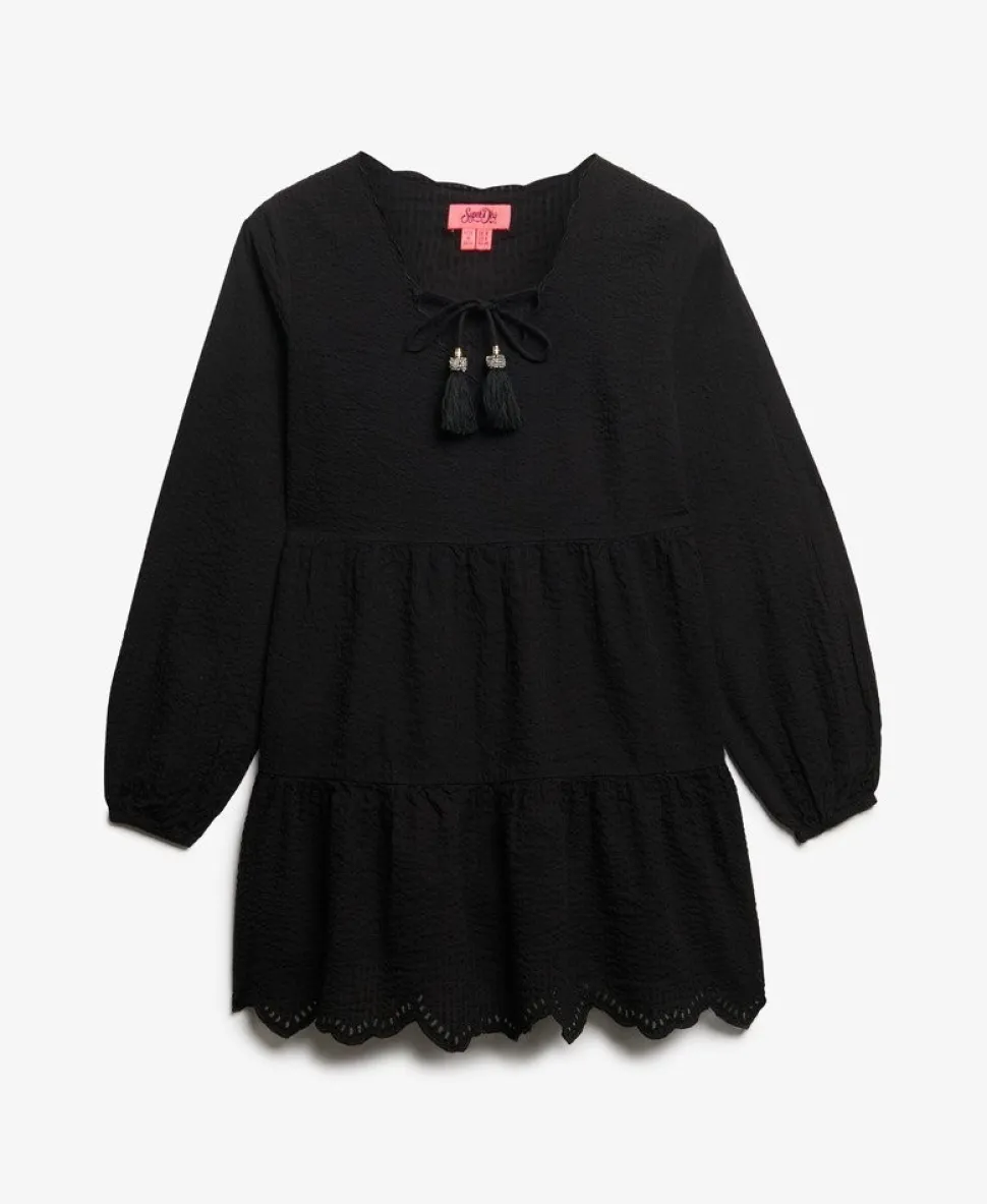Broderie Tiered Mini Dress