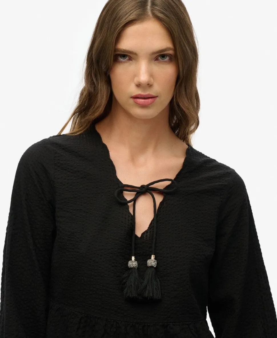 Broderie Tiered Mini Dress