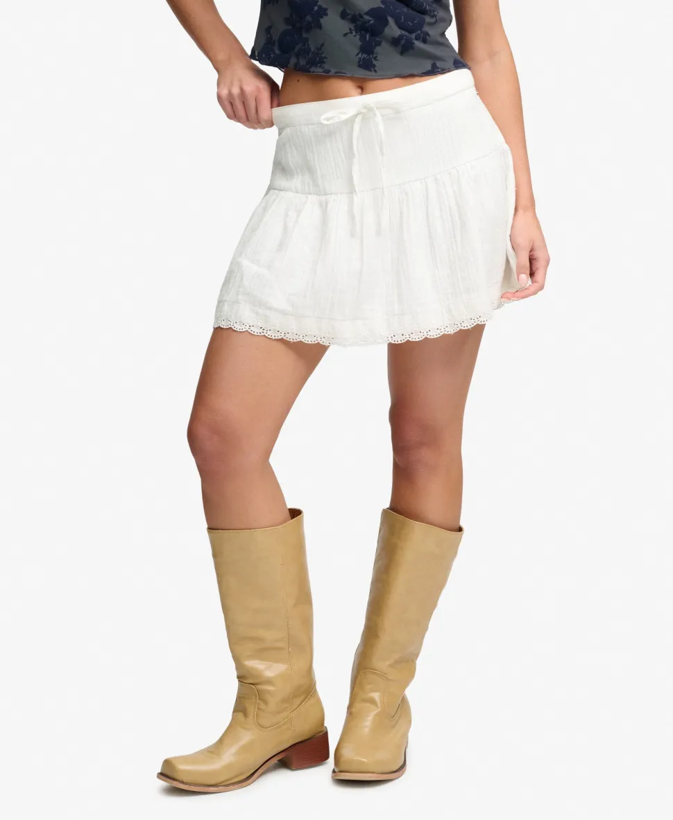 Broderie Trim Mini Skirt