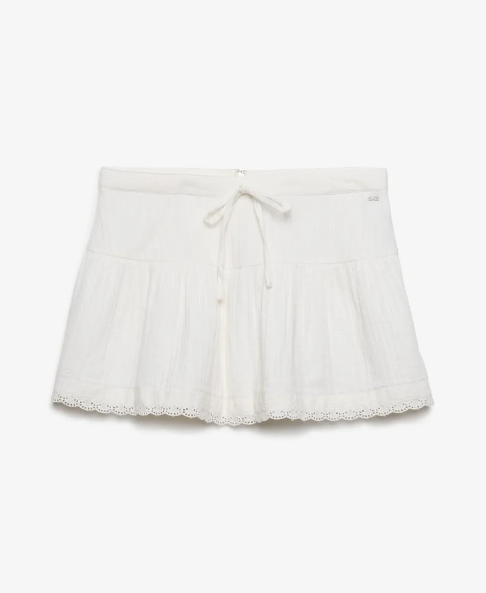 Broderie Trim Mini Skirt