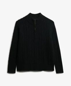 Brushed Cable Knit Henley Jumper
